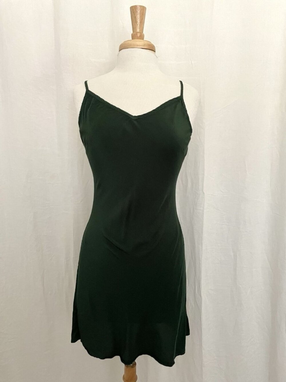 LACAUSA Mini Slip Dress Emerald Green Summer Cocktail Wedding Party size Small